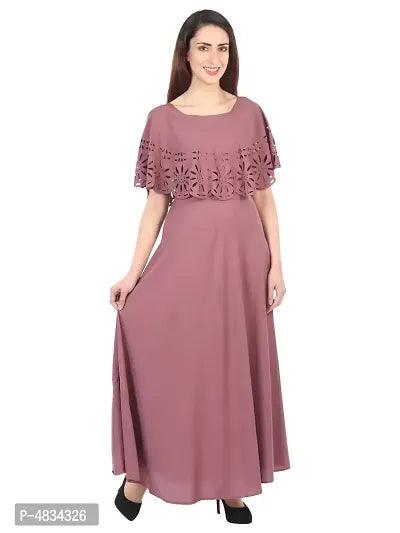 Magenta Crepe Self Pattern Ethnic Gowns For Women