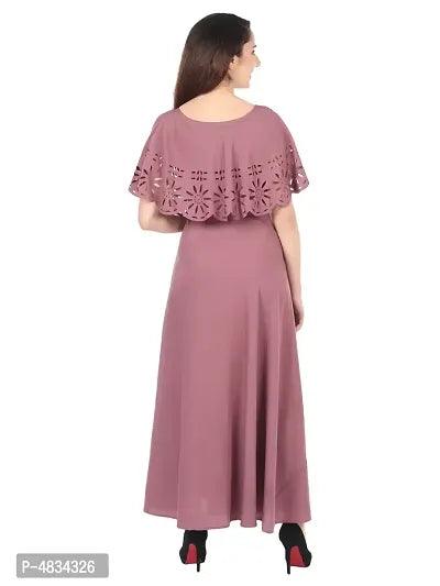 Magenta Crepe Self Pattern Ethnic Gowns For Women