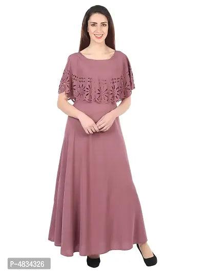 Magenta Crepe Self Pattern Ethnic Gowns For Women