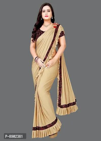 Women Beautiful Silk Blend Saree with Blouse piece