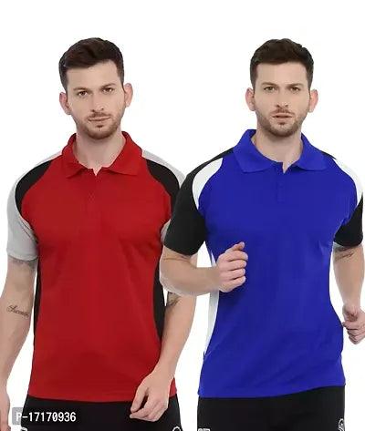 Men Colorblocked Combo Polo T-shirt combo of 2