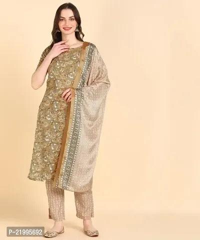 Stylish Cotton Blend Kurta, Bottom and Dupatta Set