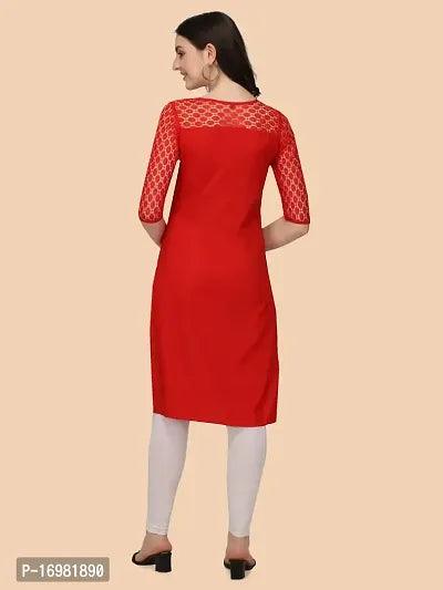 Trendy Red Crepe Kurti For Women