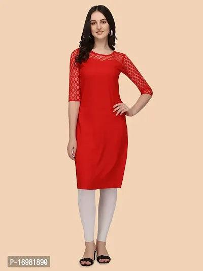 Trendy Red Crepe Kurti For Women