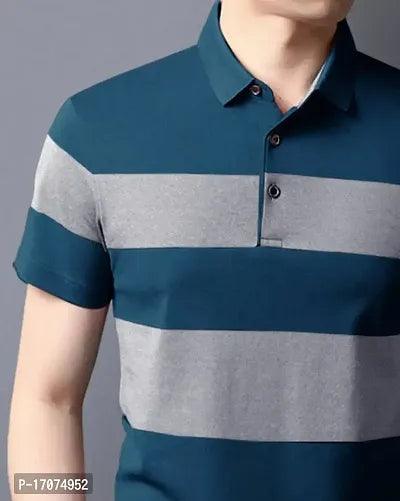 Men Cotton Blend Colourblocked Polos