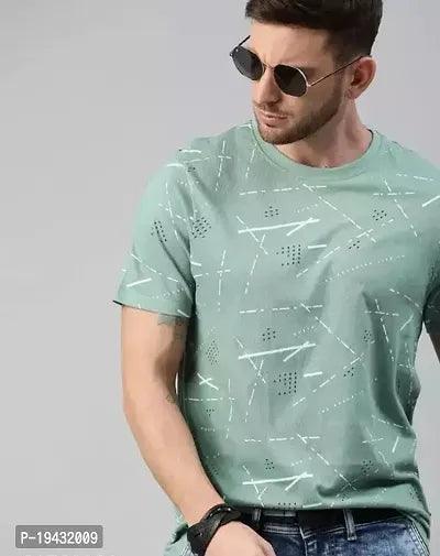 Green Cotton Blend Tshirt For Men