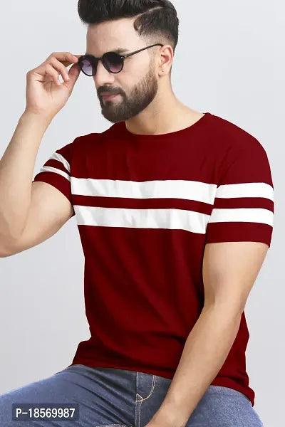 Elegant Cotton Blend Colourblocked Round Neck Tees For Men- Pack Of 2