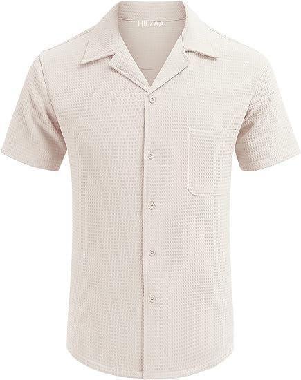 Men's Knit Stylish Half Sleeve Shirt Beige