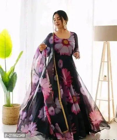 Attractive Georgette Gown for Women With Dupatta - Vibeclothings