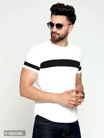 AUSK Men's Cotton Half Sleeve Round Neck Striped Tshirt - Vibeclothings