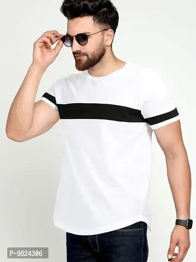 AUSK Men's Cotton Half Sleeve Round Neck Striped Tshirt - Vibeclothings