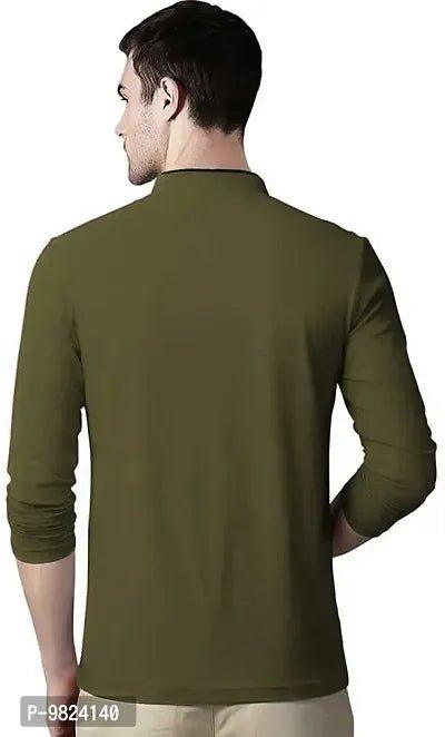 AUSK Men's Cotton Henley Neck Full Sleeve Solid Regular Fit T-Shirt - Vibeclothings