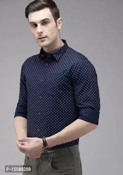 Black Polka Dot Cotton Full Sleeve Shirt - Vibeclothings