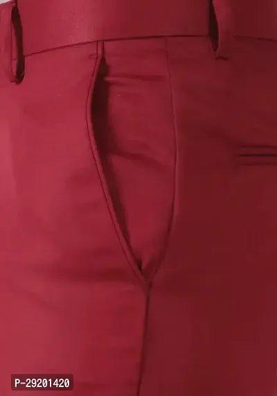 Classic Maroon Polycotton Formal Trouser for Men - Vibeclothings