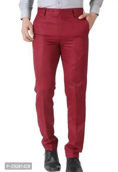 Classic Maroon Polycotton Formal Trouser for Men - Vibeclothings